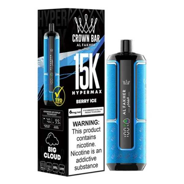 AL FAKHER CROWN BAR DISPOSABLE BERRY ICE 15000 PUFFS AL FAKHER CROWN BAR DISPOSABLE BERRY ICE 15000 PUFFS